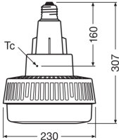 Světelný zdroj LEDVANCE HQI LED HIGHBAY 250 120 ° 95 W/4000 K E40