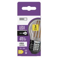 LED žárovka Filament Mini Globe E27 3,4W (40W) 470 lm neutrální bílá EMOS ZF1121