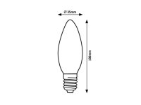 Fil. LED, E14 C37, 4W, 500lm, 2700K RABALUX 79046