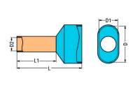 Dvojitá dutinka, s plastovým límcem, Dutinka pro 2x 0,75mm2/2x AWG 18, šedá