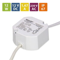 Napájecí zdroj 20W, DC12V/1,67A, IP67, do elektroinstalační krabice