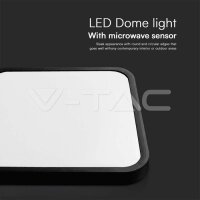 18W LED Dome Light Square Microwave Sens V-TAC SKU76721