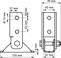 BIS Strut Stěnový úchyt výk.BUP 41x41mm