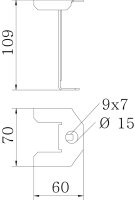 OBO DST110 BKRS FS Podpěra víka pro T a odboč. díl pro kanály BKRS 110x70 Ocel