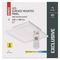 LED přisazené svítidlo RIVI, čtvercové 20W, stmív. se změnou CCT EMOS ZM5171