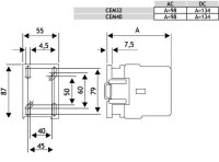 Motorový stykač CEM32.00-220V DC, 3p, 3xNO,60A/32A ETI 004646201