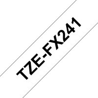 BROTHER TZe-FX241,  bílá / černá, 18 mm,  s flexibilní páskou