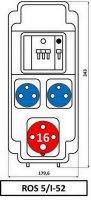 SEZ-CZ ROS-5/I-52 Z.r.1xIE1643+2x230V/16A- jištěná IP54