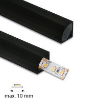 Rohový hliníkový profil černý RS2 16x16mm černý difuz 1 m MCLED ML-761.312.43.1