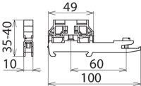 Držák sběrnice jednostranný, pocínovaná ocel pro sběrnou lištu 18x3mm