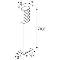 SLV RASTERLYS POLE 70, Stojací lampa, 2700/3000K, IP65, obdélníkový, antracitní