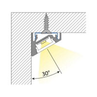 Rohový hliníkový profil RN, 19x15mm, matný difuzoru, 1m MCLED ML-761.093.02.1