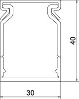 OBO CABLIX 4030 S Propojovací kanál CABLIX 40x30x2000 kamenná šeď