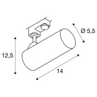 HELIA 50 reflektor LED pro 3f sběrnici 3000K černá 35° vč.adaptéru SLV 152960