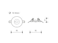 CARPO AREA anti-panic LED vestavné nouzové svítidlo 3W 3h černá PN35200026