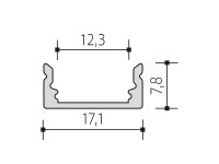 ALU PROFIL 2.0 <10mm přisazený, délka 2m PANLUX PN03000125