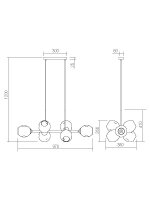 Závěsné svítidlo PIERCE SU 8X42W E27 BK REDO 01-2622