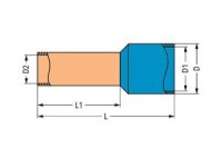 Dvojitá dutinka Objímka na 2x1mm2/AWG 2x18 červená izolace červená WAGO 216-542