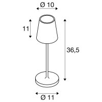VINOLINA TWO stolní svítidlo, aku, IP65, 2200/2700/3000 K, TOUCH, rezavá