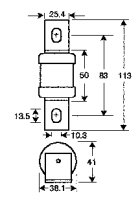 Válcová pojistka BS38 UQ aR 83/160A/690V ETI 004750628