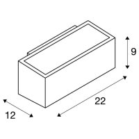 BOX venkovní nástěnné svítidlo QT-DE12 IP44 hranaté up/down antracit max. 80 W