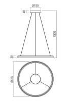 Závěsné svítidlo VANCE SU LED 35W+35W CCT D655 WH REDO 01-3938