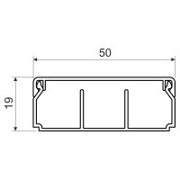 Lišta hranatá LH 50x20, bílá, 2 m, karton KOPOS LHD 50X20/2_HD