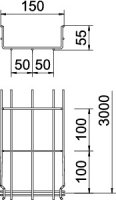 OBO GRM 55 150 A2 Mřížový žlab GRM 55x150x3000 Nerez ocel