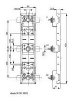 Adaptér DA185/100, h = 52mm, pro přípojnice 185/100mm ETI 001692412