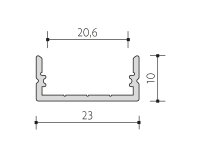 ALU PROFIL 2.0 <20mm přisazený, délka 2m PANLUX PN03000126