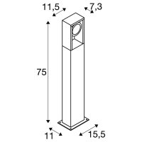 ESKINA FRAME 75 FL venkovní LED stojací svítidlo antracit CCT spínač 3000/4000K