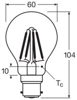 LEDVANCE LED CLASSIC A P 6.5W 827 Clear B22d