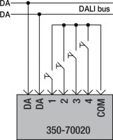 DALI tlačítkové rozhraní k ovládání DALI sběrnic NIKO 350-70020