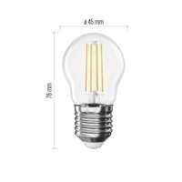 LED žárovka Filament Mini Globe E27 3,4W (40W) 470 lm teplá bílá EMOS ZF6D22