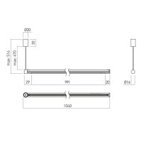 XAXE LINEAR LIGHT FITTING HORIZONTAL SUS