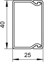 OBO WDK25040GR Nástěnný a stropní kanál s děrováním dna 25x40x2000 kamenná šeď