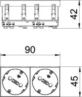 OBO STD-D3 ROR2 Zásuvka 33° schuko ochranný kontakt,2-nás. 250V 10/16A oranžová