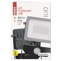 LED reflektor ILIO s pohybovým čidlem, 10,5W, černý, neutrální bílá EMOS ZS2910