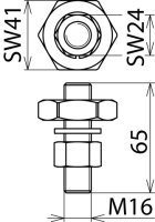 Připojovací prvek D M16x 65 mm a matkou k našroubování DEHN 750500