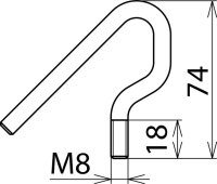 Háková elektroda se závitem M8 pro vodiče - D 22 mm pro PHE/PHV DEHN 766923