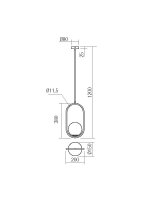 Závěsné svítidlo NIVA SU 1X28W E14 GD FRAME REDO 01-2624