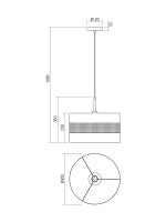 Závěsné svítidlo FLINT SU 1X42W E27 D400 MBK REDO 01-2954