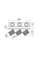 Bodové svítidlo DELPHI PR 3X7W GU10 H100 SWH REDO 01-3404