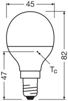 LEDVANCE LED CLASSIC P DIM P 4.9W 827 Frosted E14