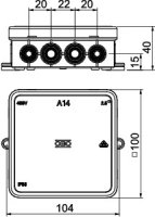 OBO A 14 5 Odbočné krabice se svorkovnicí 100x100x38 světle šedá Polyetylén PE