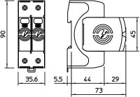 OBO V50-1+NPE-280 Kombinovaný svodič přepětí typ 1+2,1P+NPE 50kA(10/350) 280V