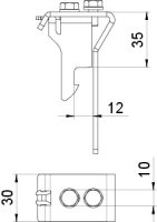 OBO AH 35 A2 Distanční držák pro víko 35x30 Nerez ocel materiál 1.4307 A2 1.4301