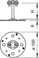 OBO 165 B 100 Střešní držák vedení pro ploché střechy 100mm Ocel žár.zinek