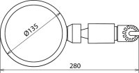 Izolované zrcadlo D 135 mm s ozubenou spojkou pro čisticí sadu VN DEHN 785190