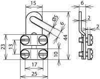 Uzemňovací kabelové oko 6-16mm2 Provedení (A) otevřené M5/M6 DEHN 444006